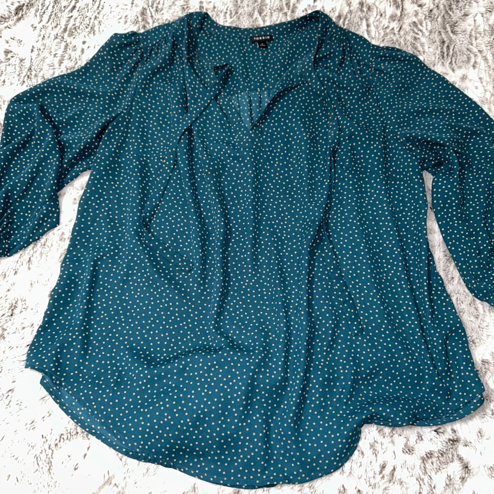 Torrid Georgette Bow Tie Blouse
